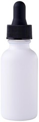 White Coated Boston Round Glass bottles Black Dropper Cap 1 oz / 30 ml 24 Pack