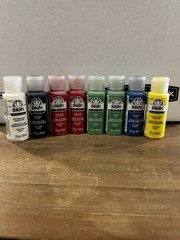 Lot Of 8 – Folkart Matte Finish Acrylic Paint 2 Oz Excellent Coverage For Crafts
