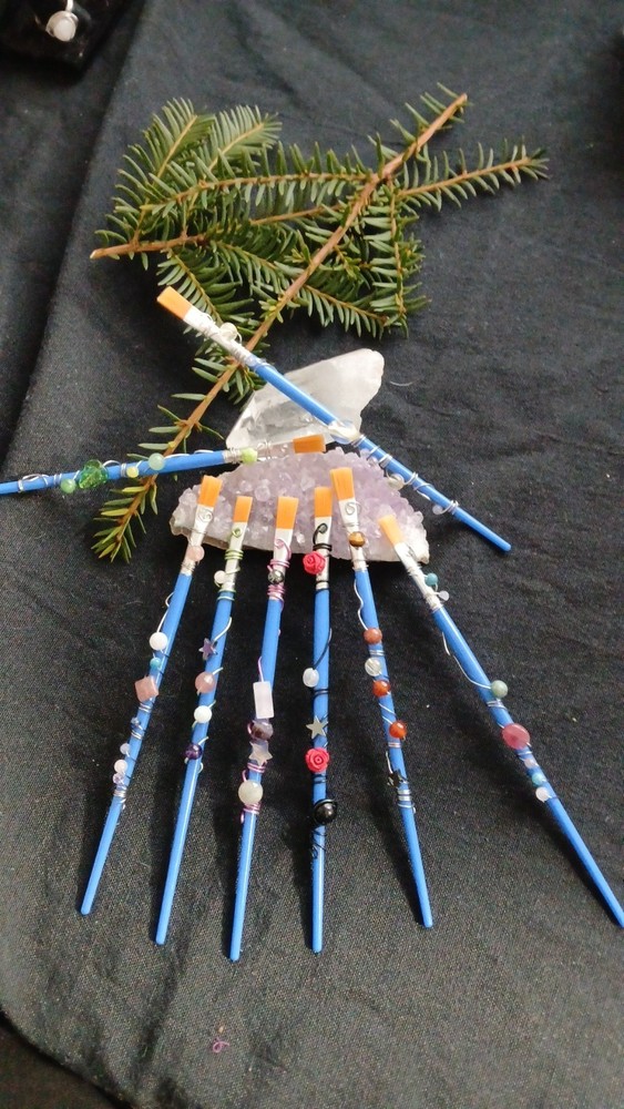 ****Set of 9 Magical Crystal Wire Wrapped Paintbrushes, Paint Party**
