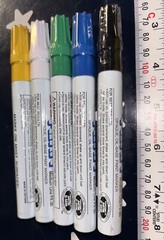 5X Uni-Paint PX-20 Oil-Based Paint Marker Medium Line (BLK, WH, YEL, GRN, BLUE)