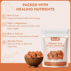 Red Clay, Edible Clay Chunks, Natural for Eating (Food), 3.5Oz(100G)
