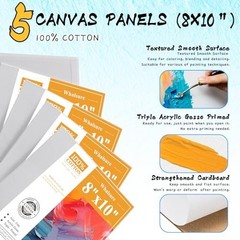 Acrylic Paint Set for Kids & Adults – 18 Colors, 8 Brushes, 5 Canvas Panels