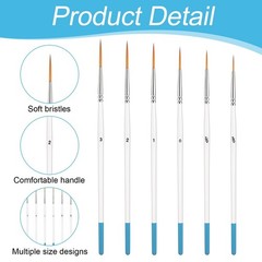 Script Liner Brush, 6 PCS Highly Flexible Paint Brushes Extra Long Fine Point…