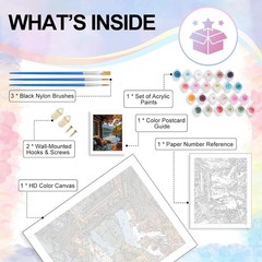 Paint by Numbers Kit for Adults – Autumn Landscape Adult 16x20inch, Cabin-1