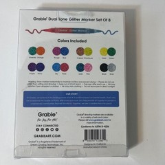 Grabie 8 Dual Tone Iridescent Glitter Acrylic Paint Markers Premium New #1