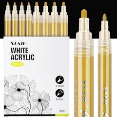 SFAIH Acrylic Paint Pens – 8 Pack 2-3MM Medium Tip & 0.7MM Extra Fine Gold