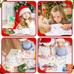 90Shine 100Pcs Christmas Coloring Books Xmas Goodie Bags Stuffers Stockings