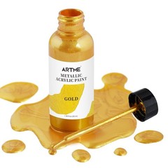 ARTME Liquid Gold Leaf Paint, 1.69 oz/50 ml Fl Oz (Pack of 1),