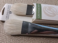 Vtg Grumbacher Gainsborough Artist Brushes Lot Of 5, 2@ #12, 1@#6, 2@#3 See Pics