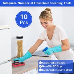 Aemygo 10 Pcs Screen Printing Scrub Pad with Handle, Chemical Black Red