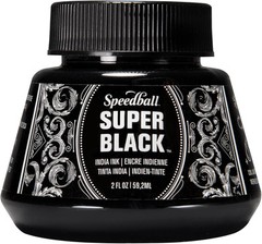 Speedball Super Black India Ink 2oz High Quality Pigment Waterproof Ink