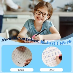 2 Pack Grooved Cursive Handwriting Workbook,Reusable Magic Practice Copybook,…