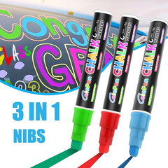 Window Chalk Markers for Cars Glass Washable, 10 Colors Jumbo Liquid Chalk Marke