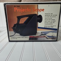 Vintage Projecta Scope Art Projector PJ768 for Art Drawing w/Projector Screen