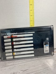 Koh-I-Noor Rapidograph Technical Pen Set of 7 with Case Ink Vintage Art Supplies