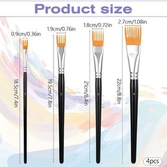 Professional Artist Paint Brush Set of 4, Acrylic Oil Watercolor Painting