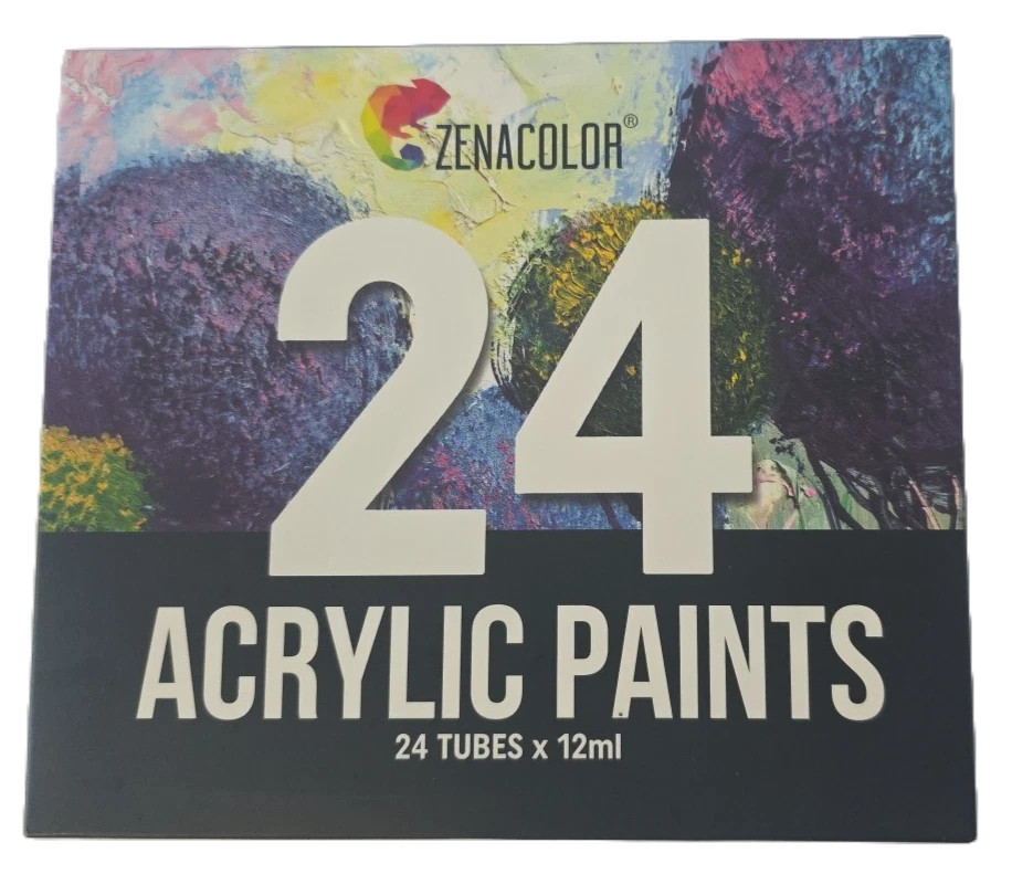 Zenacolor 24 Tubes 12ml Acrylic Paint