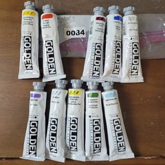 #84 Golden Heavy Body Acrylic 2oz Paint Lot Of 10 Colors New/Sealed.
