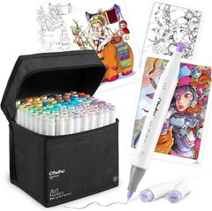 Ohuhu Honolulu 80 Alcohol Markers Brush Tip Set Professional Pastel Colors