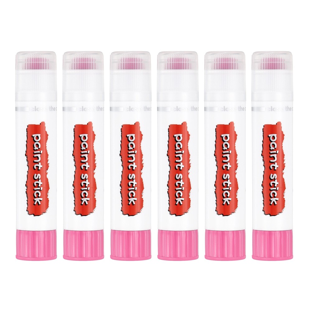 Solid Tempera Paints 6Pcs, Washable Paint Sticks Paint Pens Light Pink