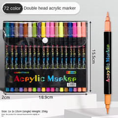 Acrylic Paint Markers 48 Color Dual Tip Fine and Brush Professional Art Use