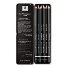 Staedtler Mars Lumograph Black, Carbon Blend Provides Jet Black Lines,
