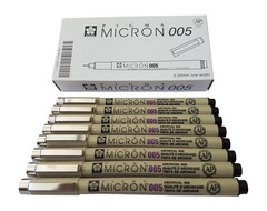 Sakura Pigma Micron pen 005 Black ink marker felt 1 Count (Pack of 8),