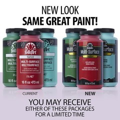 FolkArt Multi-Surface Satin Acrylic Paint in 16 Fl Oz (Pack of 1), Pure Black