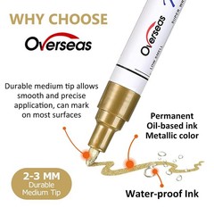 Overseas Paint Pens Markers – White 1 Count (Pack of 8),