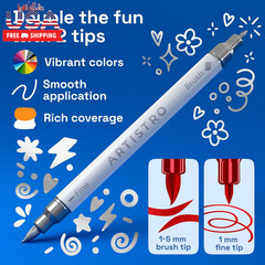 24 Metallic Acrylic Paint Markers – Paint Pens for Drawing – for Fabric, Rock, G