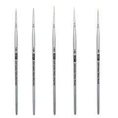 ZEM Brush Golden Taklon Mini Detail Set Liner 20/0, Small, Silver