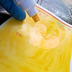MODIFIED YELLOW Uni Paint Marker PX-30 Broad Chisel Tip 8mm Graffiti Supplies