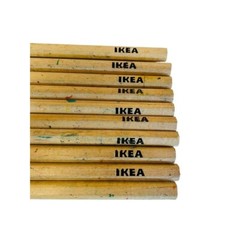 IKEA MALA Colored Pencils Unisex OS Tan Natural Wood Assorted Colors Set of 9
