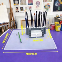 Paintbrush Storage Set Sturdy Organizer Pen Tray LeakProof Pad 1 PCS