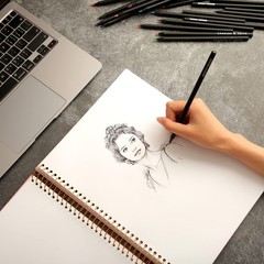9 x 12 inches Hardcover Sketchbook for Drawing 120 Sheets Spiral Bound Sketch…