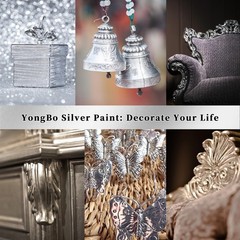 YongBo Metallic Silver Acrylic 3.38 Fl Oz (Pack of 1), 100ml Paint