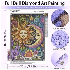 Sun and Moon Diamond Art Painting Kits for Adults, Tarot 5D Diamond Painting