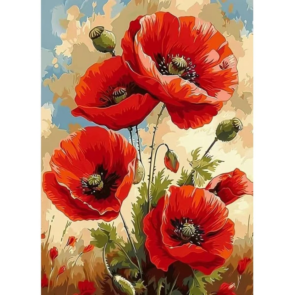 GEMFAMILY Paint by Numbers Kit for Adults-DIY Flowers Number HL6657