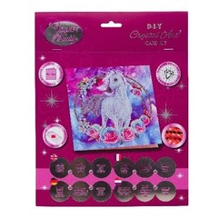 CraftBuddyUS CCK-A85:” Unicorn Garland” Crystal Art Card 18 x 18cm