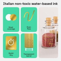 2 Gold Acrylic Paint Markers – 0.7mm Extra Fine-Tip Metallic Paint Pens – Per…