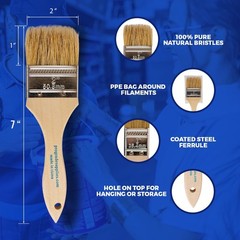 96PC 2in Disposable Paint Brushes Wood Handle Natural