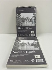 Bachmore Sketchpad 9X12 Inch (68lb/100g), 100 Sheets/ Set Of 2
