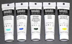 Greens,Blue,Yel,Parchmnt 5 2oz Tubes Liquitex Heavy Body Acrylics- $40.55 Retail