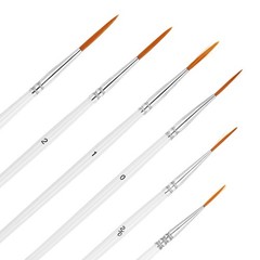 6 PCS Extra Long Sable Liner Paint Brush Set Oil Model Watercolor Miniature