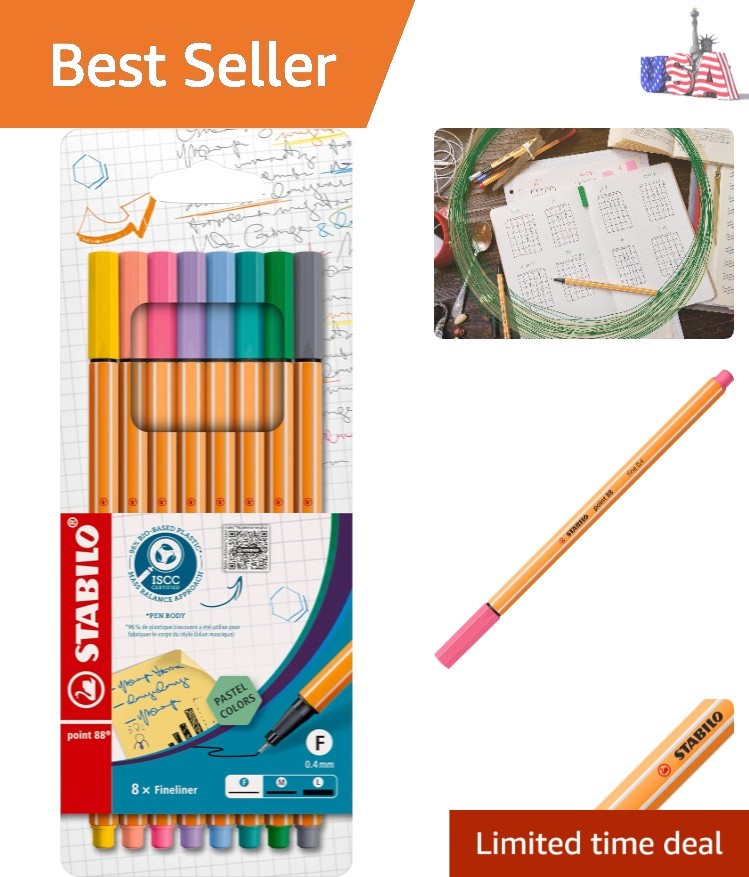 Stabilo Point 88 Wallet Set – 8 Vibrant Pastel Fineliners for Creative Minds