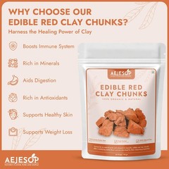 AEJESOP Red Clay, Edible Clay Chunks, Natural for Eating (Food), 3.5oz(100g)