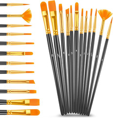 Caliart Acrylic Paint Set with 12 Brushes, 36 Colors Art Craft Paint Kits for Ar