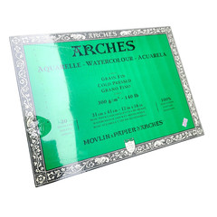 Arches 12×16″ Watercolor Block Paper White (1795062) Watercolour 20 Sheet 140 lb