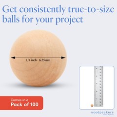 Small Wooden Balls 1/4 inch, Unfinished Round Birch Craft Balls | Woodpeckers
