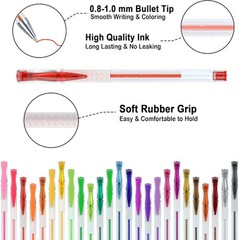 160 Pack Glitter Gel Pens Set With 80 Colors And Refills Smooth Writing